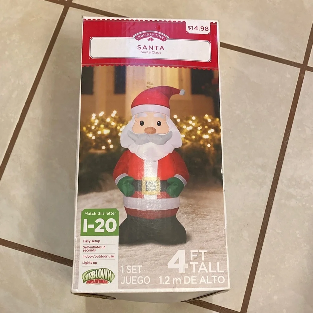 Holiday Time Santa Claus Inflatable - Red, White, and Green